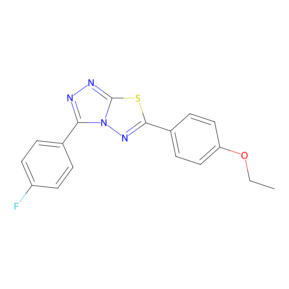 6-(4-Ethoxyphenyl)-3-(4-fluorophenyl)[1,2,4]triazolo[3,4-b][1,3,4]thiadiazole molecular structure, CAS 825605-96-7