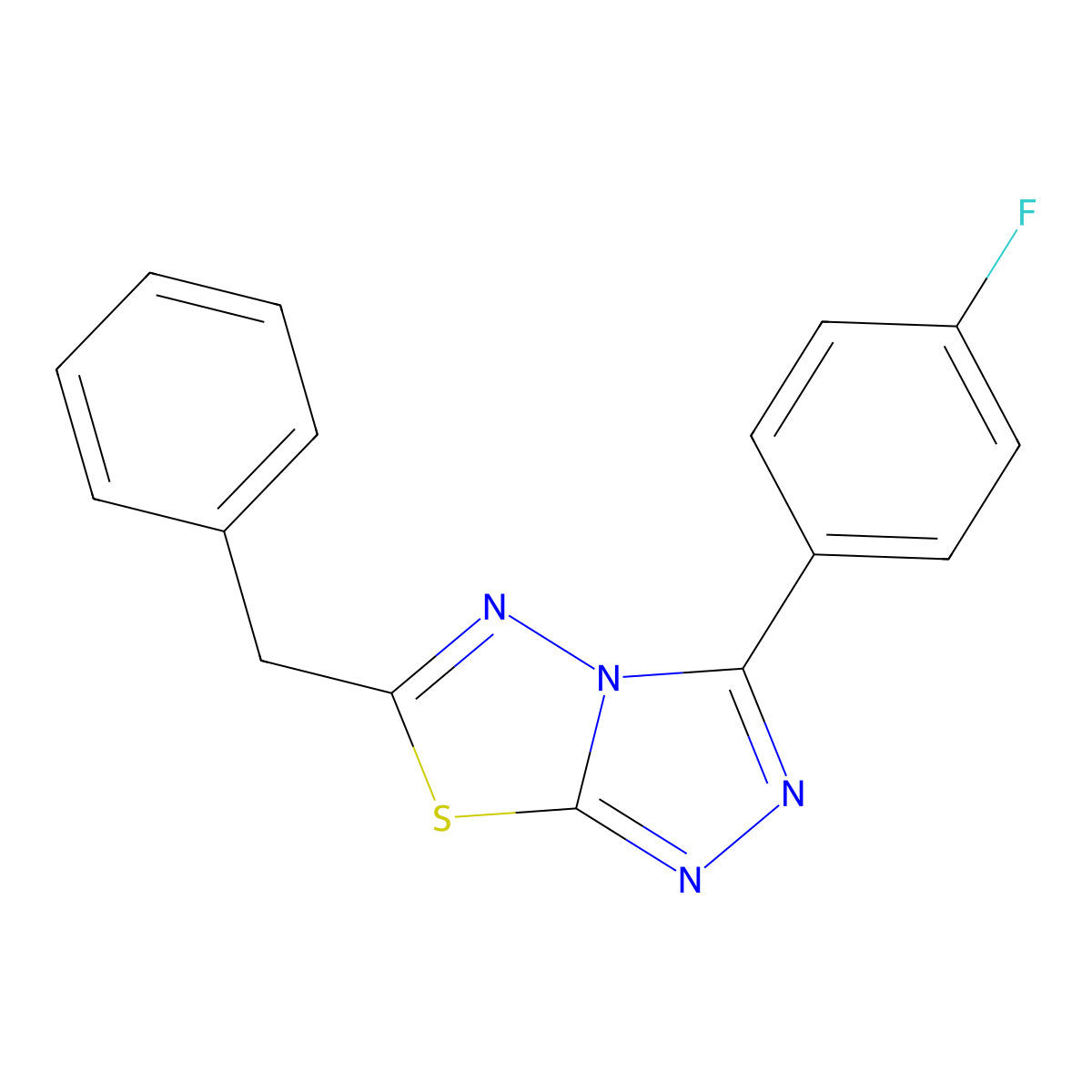 6-Benzyl-3-(4-fluorophenyl)-[1,2,4]triazolo[3,4-b][1,3,4]thiadiazole molecular structure, CAS 825605-97-8