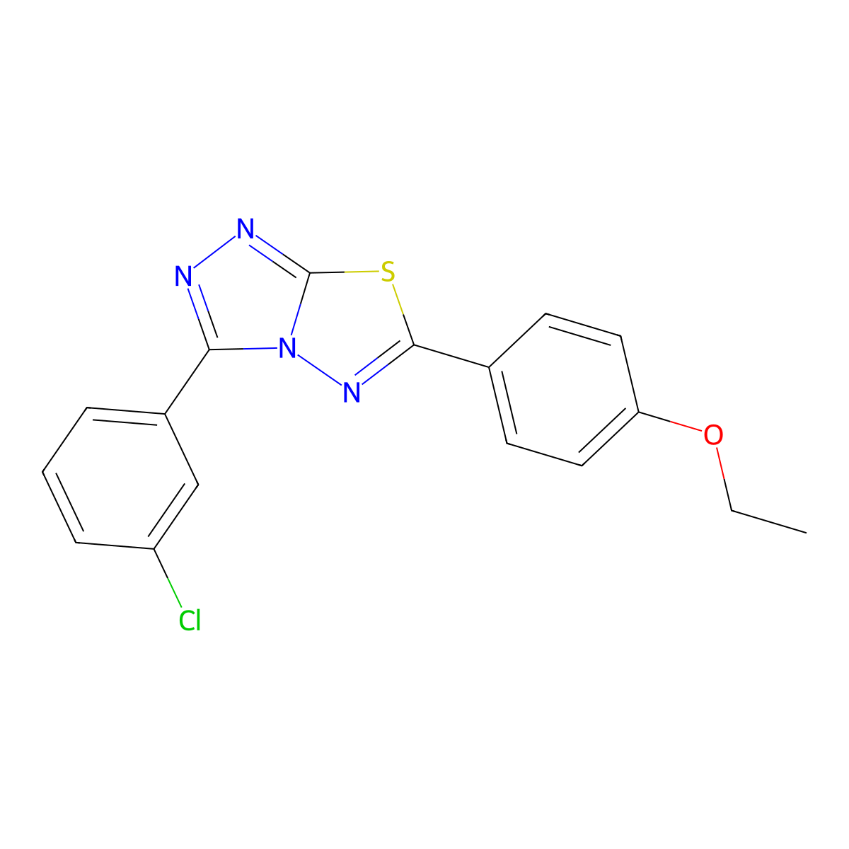 3-(3-Chlorophenyl)-6-(4-ethoxyphenyl)-[1,2,4]triazolo[3,4-b][1,3,4]thiadiazole molecular structure, CAS 825606-12-0