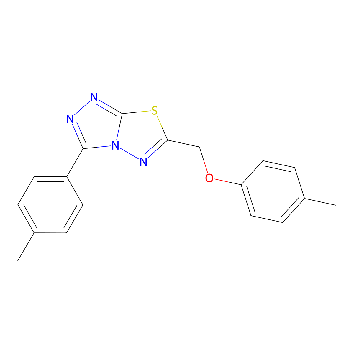 6-[(4-Methylphenoxy)methyl]-3-(4-methylphenyl)[1,2,4]triazolo[3,4-b][1,3,4]thiadiazole molecular structure, CAS 825606-36-8