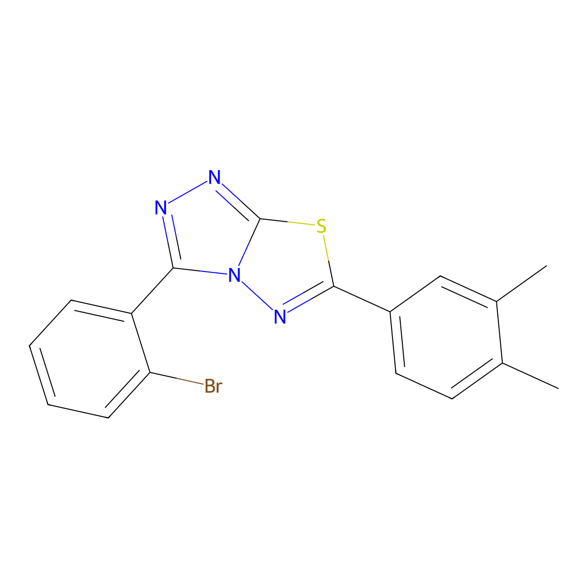 3-(2-Bromophenyl)-6-(3,4-dimethylphenyl)[1,2,4]triazolo[3,4-b][1,3,4]thiadiazole molecular structure, CAS 825606-41-5
