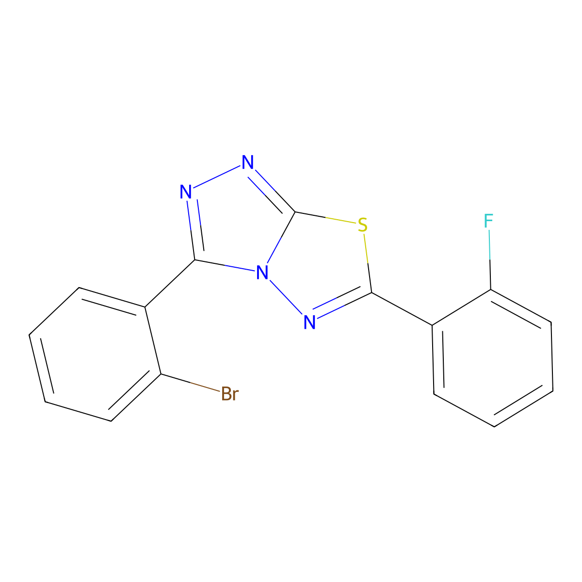 3-(2-Bromophenyl)-6-(2-fluorophenyl)[1,2,4]triazolo[3,4-b][1,3,4]thiadiazole molecular structure, CAS 825606-44-8