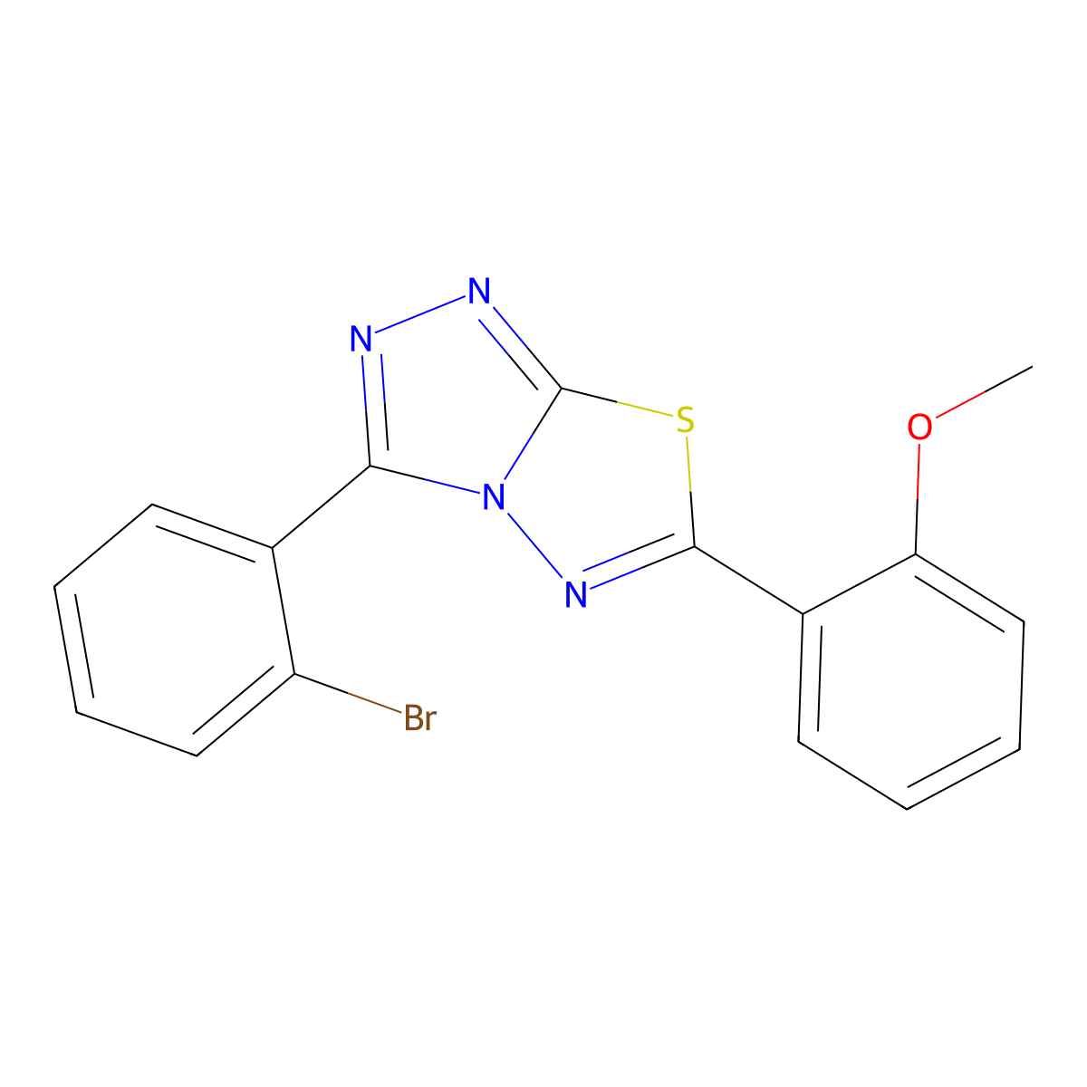 3-(2-Bromophenyl)-6-(2-methoxyphenyl)-[1,2,4]triazolo[3,4-b][1,3,4]thiadiazole molecular structure, CAS 825606-47-1