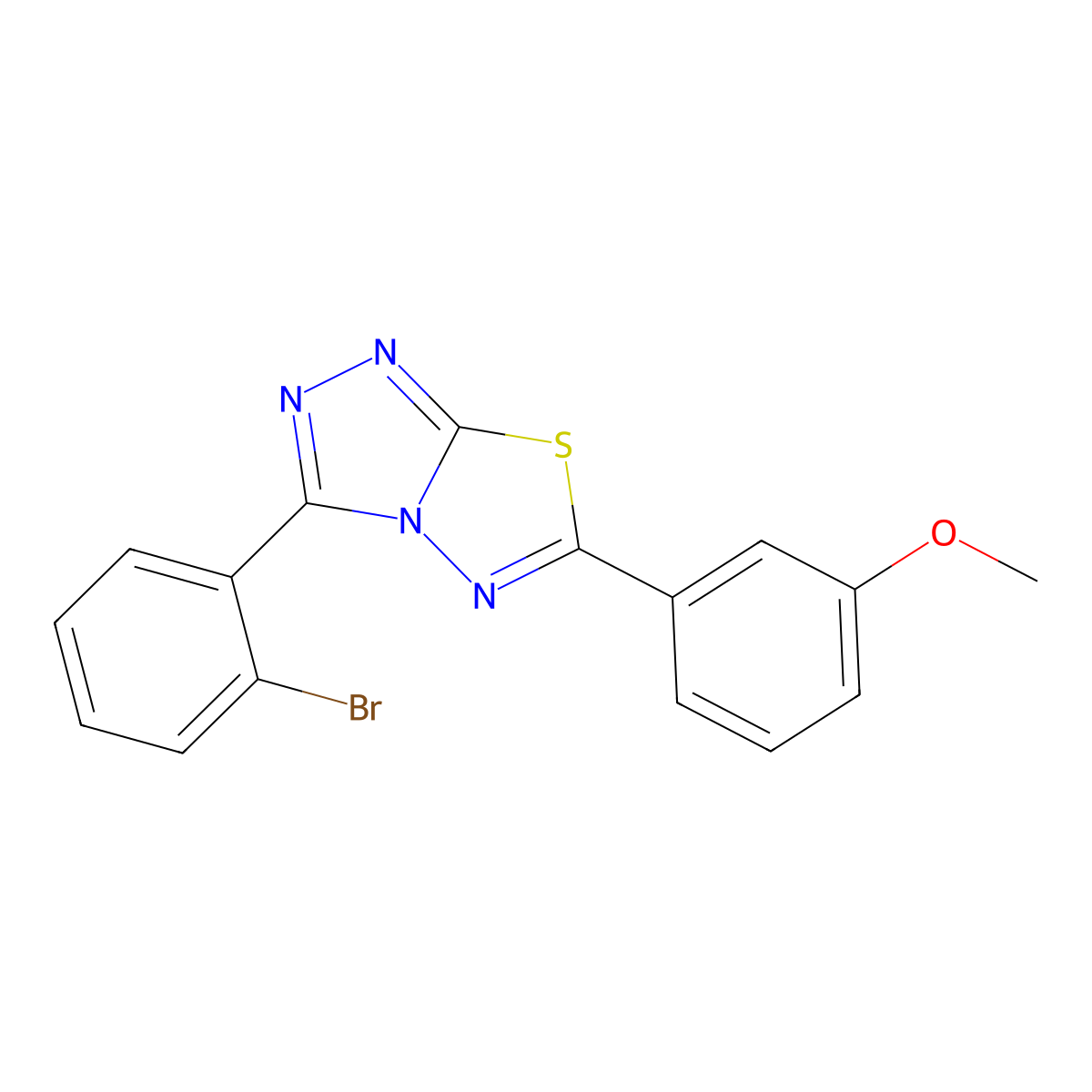 3-(2-Bromophenyl)-6-(3-methoxyphenyl)-[1,2,4]triazolo[3,4-b][1,3,4]thiadiazole molecular structure, CAS 825606-48-2