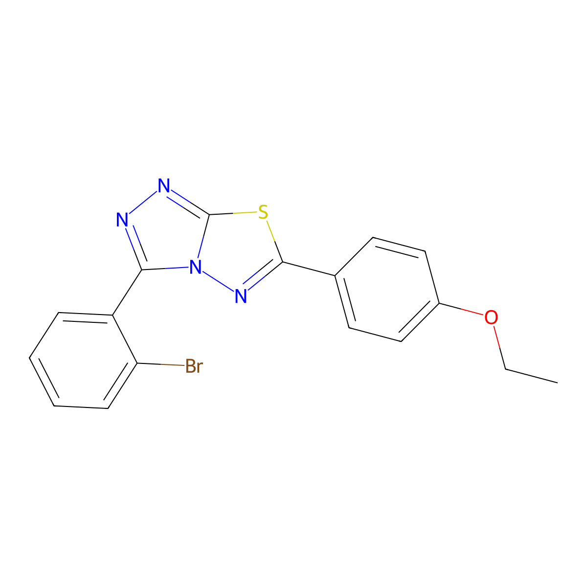 3-(2-Bromophenyl)-6-(4-ethoxyphenyl)-[1,2,4]triazolo[3,4-b][1,3,4]thiadiazole molecular structure, CAS 825606-51-7