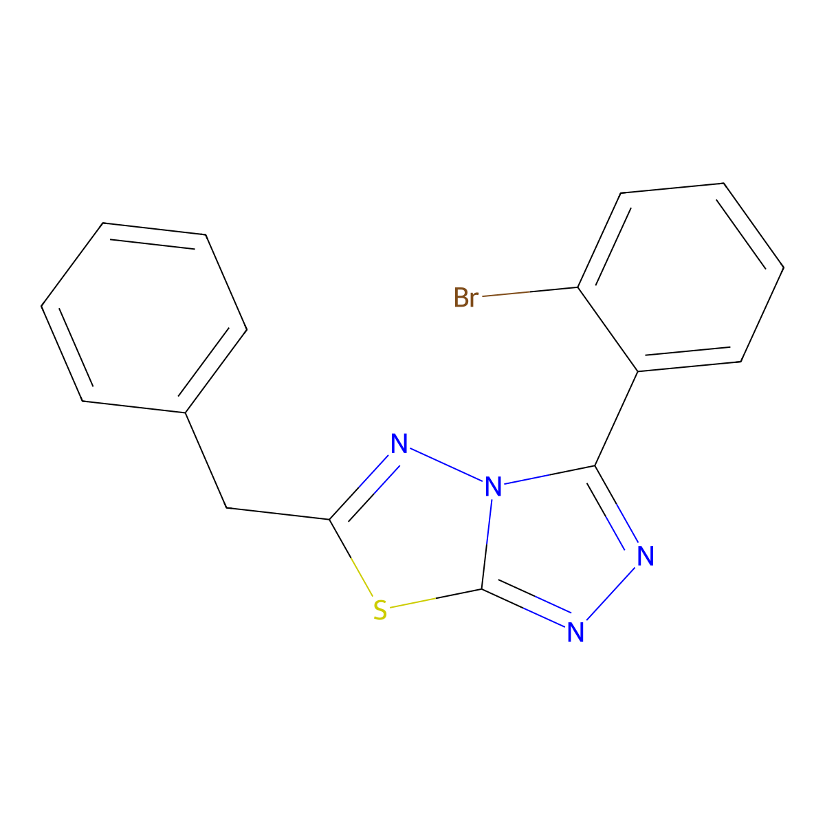 6-Benzyl-3-(2-bromophenyl)[1,2,4]triazolo[3,4-b][1,3,4]thiadiazole molecular structure, CAS 825606-52-8