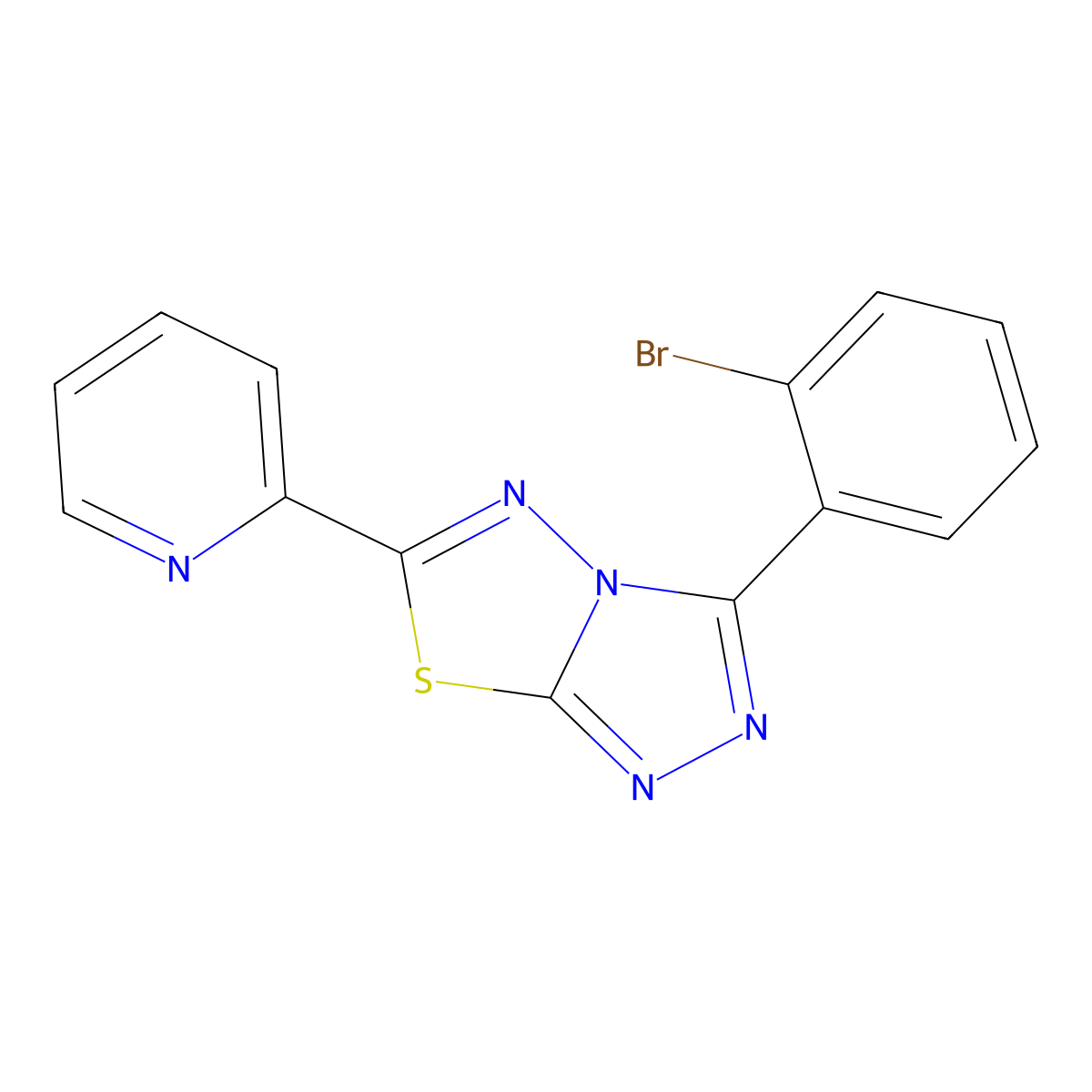 3-(2-Bromophenyl)-6-pyridin-2-yl-[1,2,4]triazolo[3,4-b][1,3,4]thiadiazole molecular structure, CAS 825606-63-1