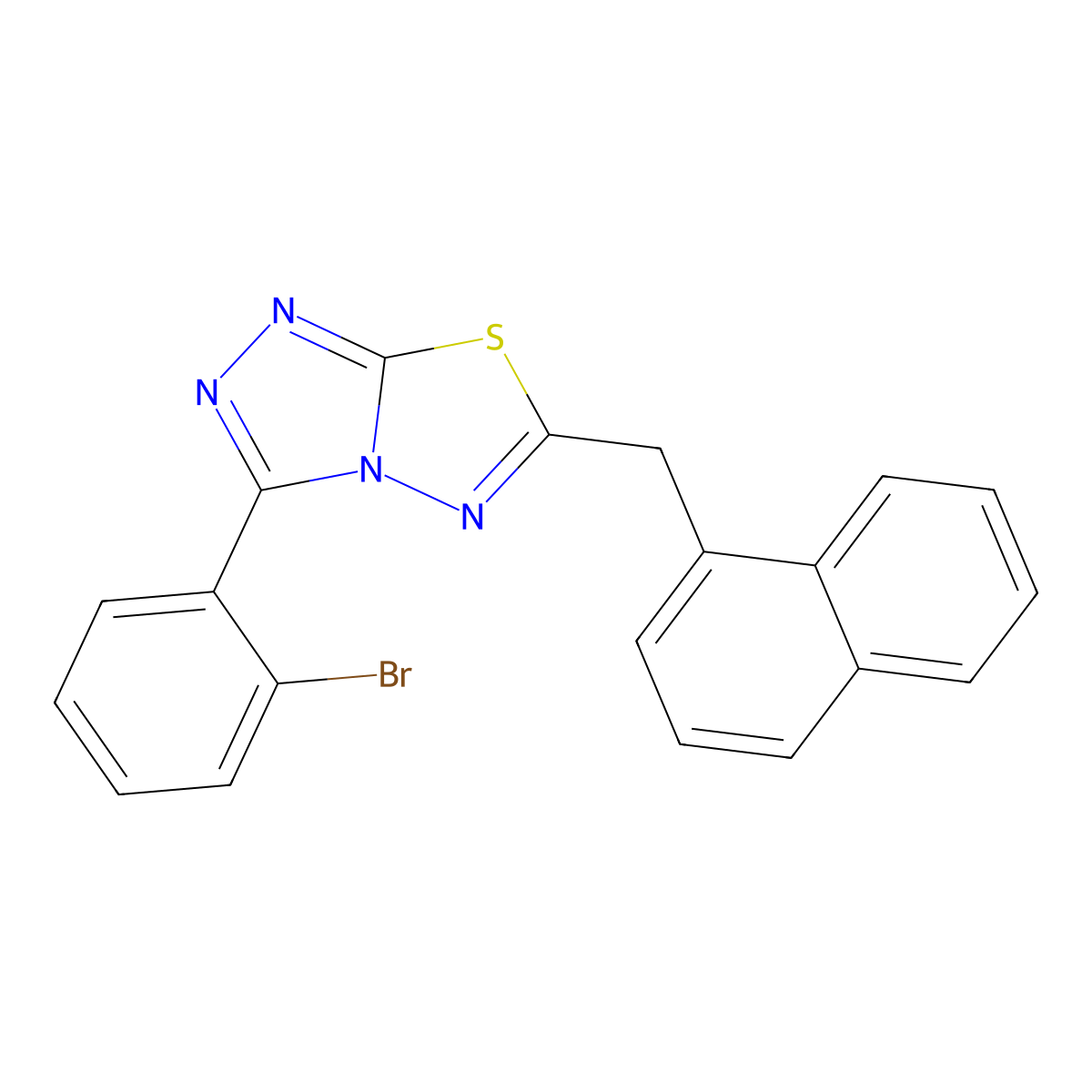 3-(2-Bromophenyl)-6-(1-naphthylmethyl)[1,2,4]triazolo[3,4-b][1,3,4]thiadiazole molecular structure, CAS 825606-67-5