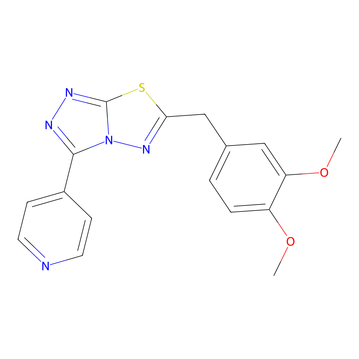 6-(3,4-Dimethoxybenzyl)-3-(4-pyridinyl)[1,2,4]triazolo[3,4-b][1,3,4]thiadiazole molecular structure, CAS 825606-69-7