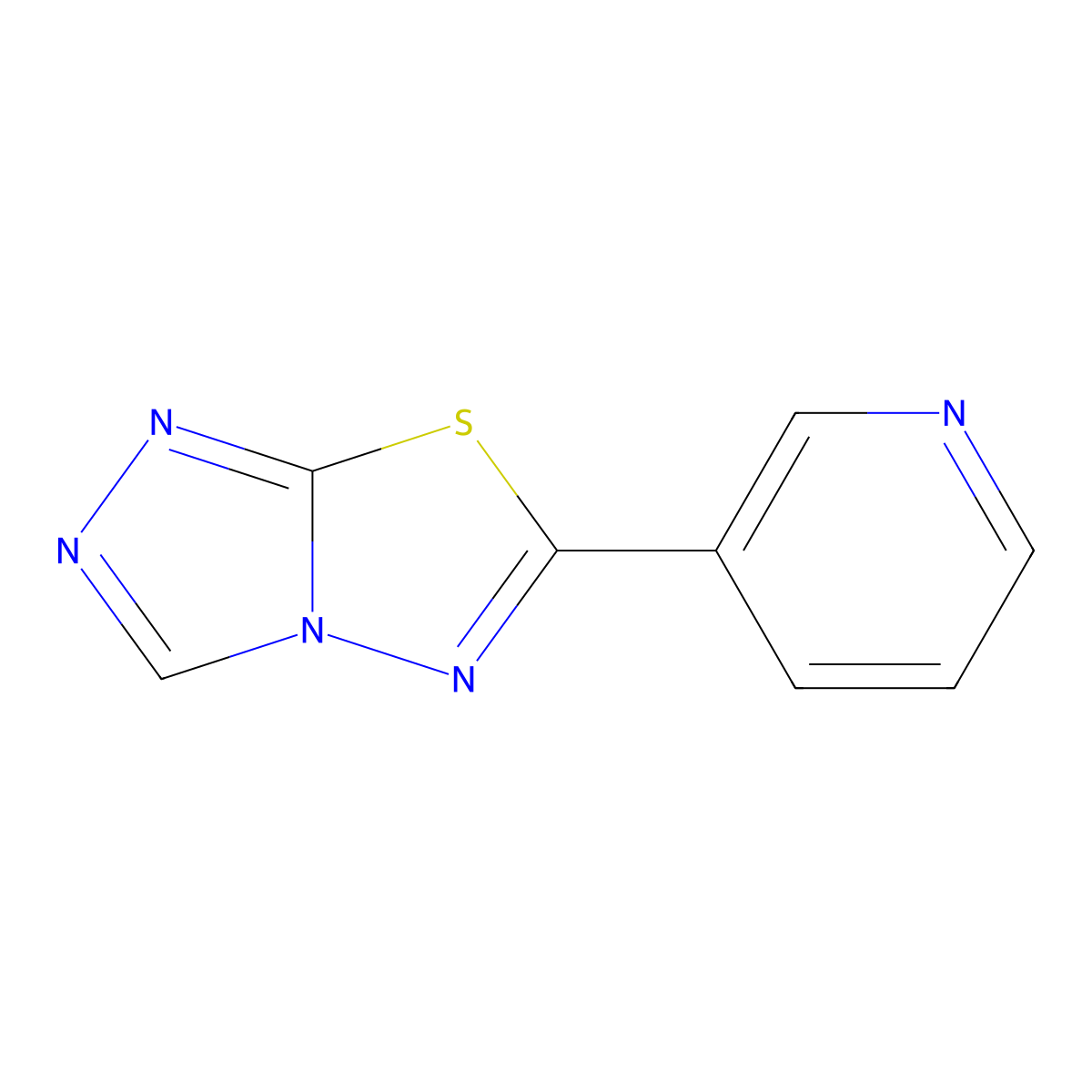 6-(3-Pyridinyl)[1,2,4]triazolo[3,4-b][1,3,4]thiadiazole molecular structure, CAS 825606-74-4