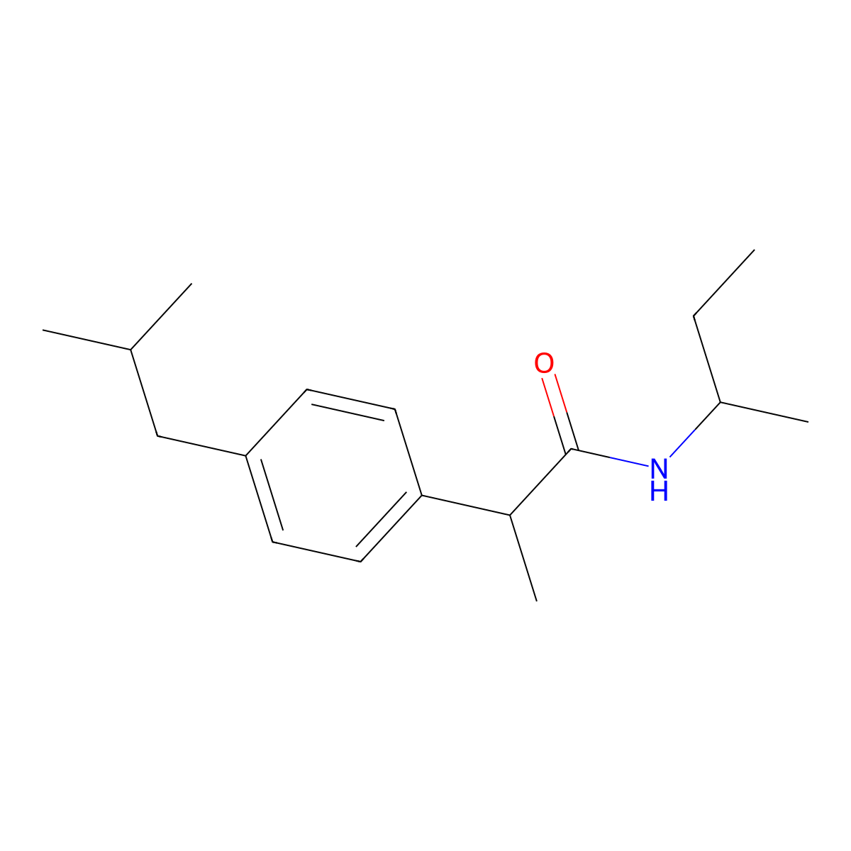 N-(sec-butyl)-2-(4-isobutylphenyl)propanamide molecular structure, CAS 825606-86-8