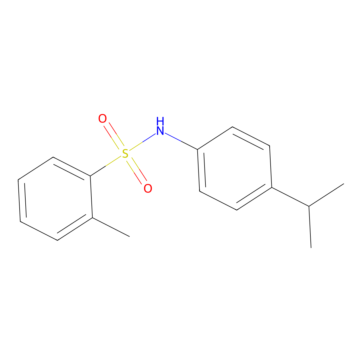 2-methyl-N-(4-propan-2-ylphenyl)benzenesulfonamide molecular structure, CAS 825607-03-2