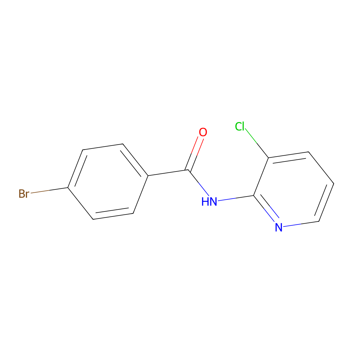 4-bromo-N-(3-chloropyridin-2-yl)benzamide molecular structure, CAS 825607-09-8
