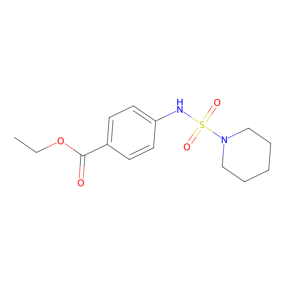 Ethyl 4-[(piperidylsulfonyl)amino]benzoate molecular structure, CAS 825607-11-2