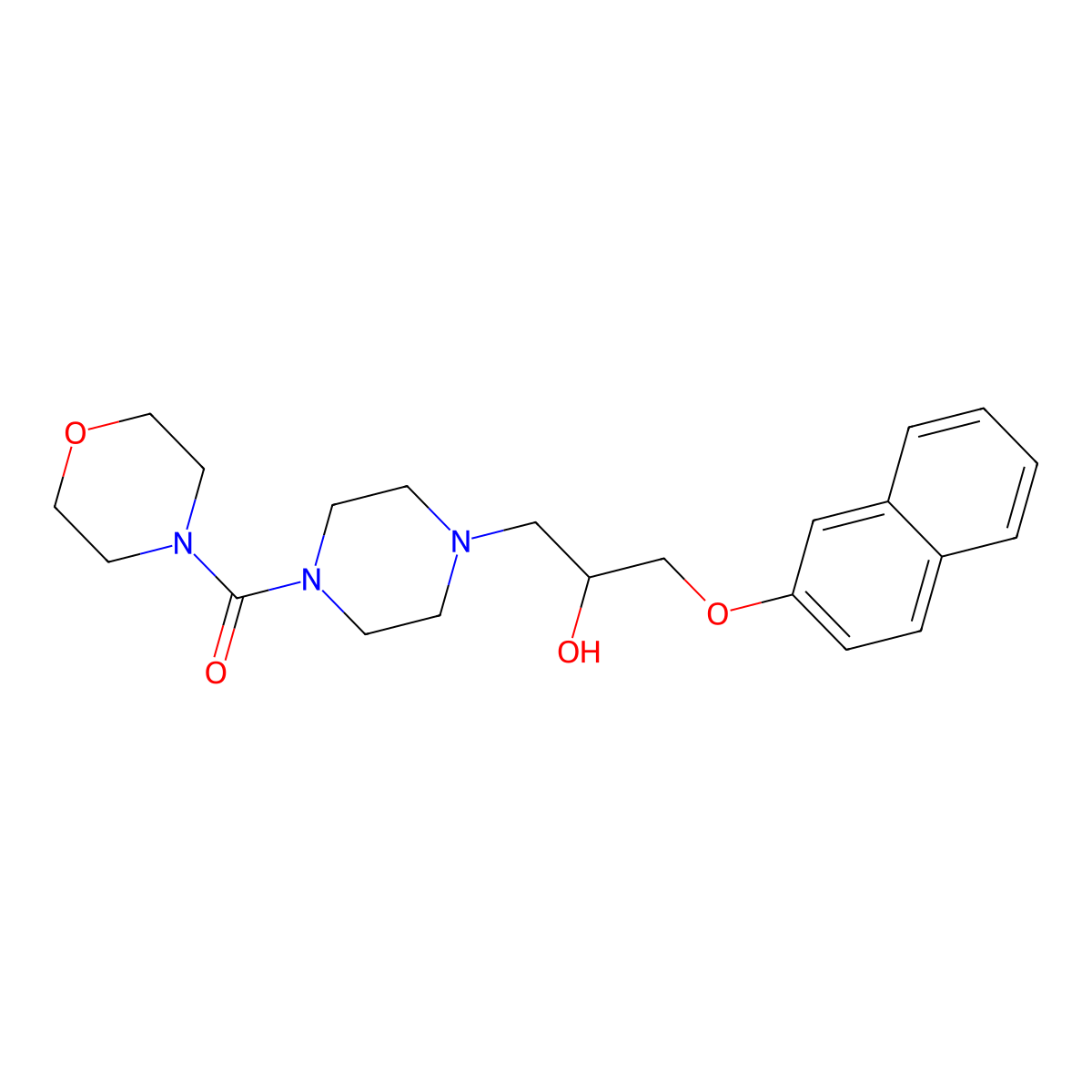 1-[4-(4-Morpholinylcarbonyl)-1-piperazinyl]-3-(2-naphthyloxy)-2-propanol molecular structure, CAS 825607-18-9