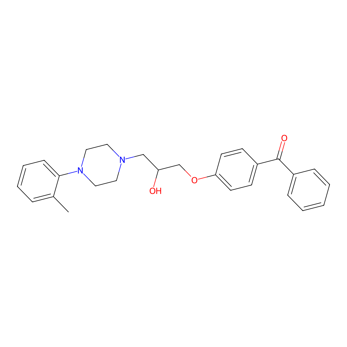 (4-(2-Hydroxy-3-(4-(o-tolyl)piperazin-1-yl)propoxy)phenyl)(phenyl)methanone molecular structure, CAS 825607-19-0