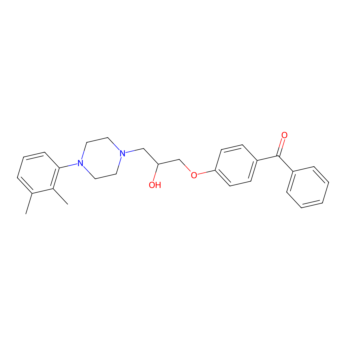 (4-(3-(4-(2,3-Dimethylphenyl)piperazin-1-yl)-2-hydroxypropoxy)phenyl)(phenyl)methanone molecular structure, CAS 825607-20-3
