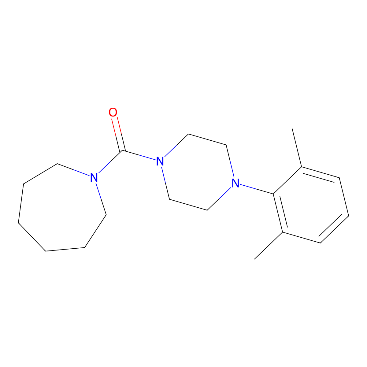1-{[4-(2,6-Dimethylphenyl)-1-piperazinyl]carbonyl}azepane molecular structure, CAS 825607-22-5