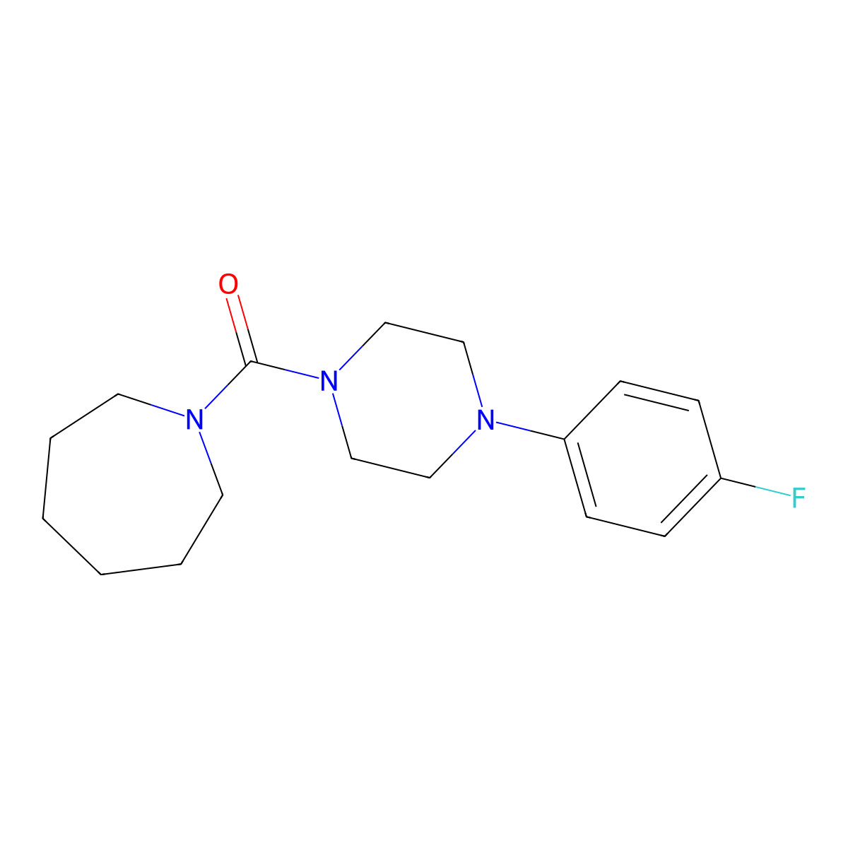 1-[4-(4-Fluorophenyl)piperazine-1-carbonyl]azepane molecular structure, CAS 825607-24-7