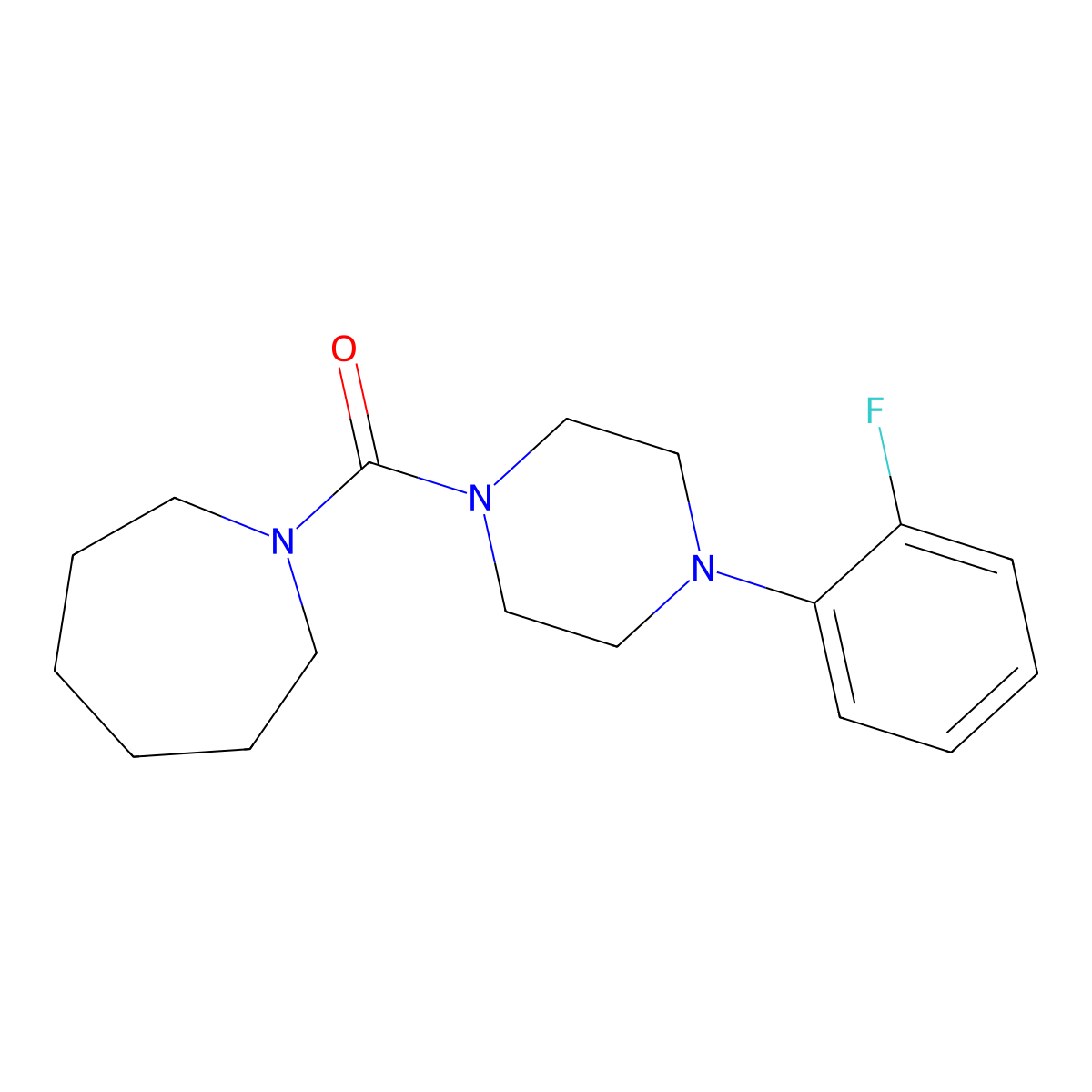 1-[4-(2-Fluorophenyl)piperazine-1-carbonyl]azepane molecular structure, CAS 825607-25-8