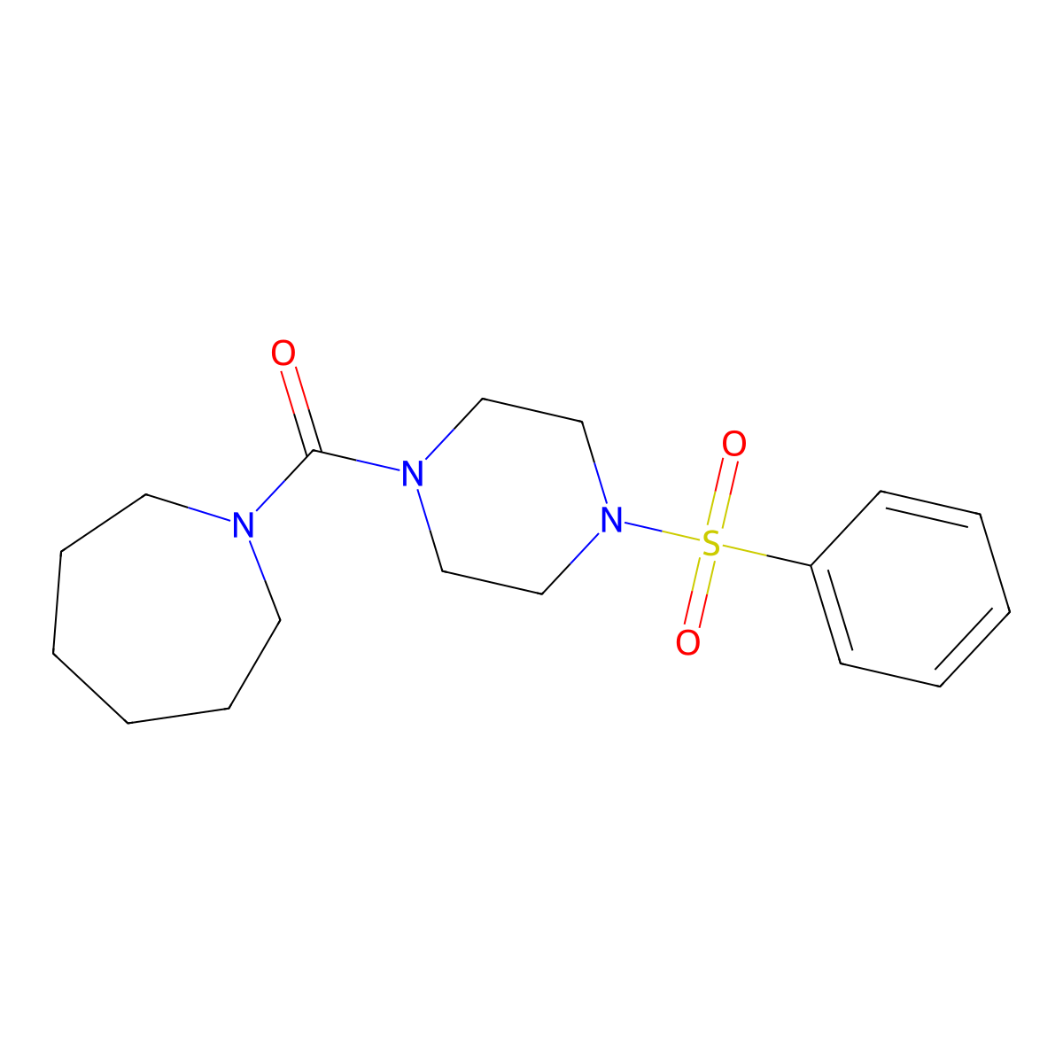 1-{[4-(Phenylsulfonyl)-1-piperazinyl]carbonyl}azepane molecular structure, CAS 825607-28-1