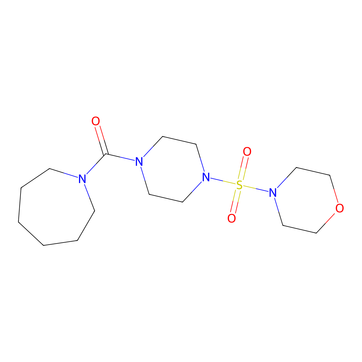 1-{[4-(4-Morpholinylsulfonyl)-1-piperazinyl]carbonyl}azepane molecular structure, CAS 825607-32-7