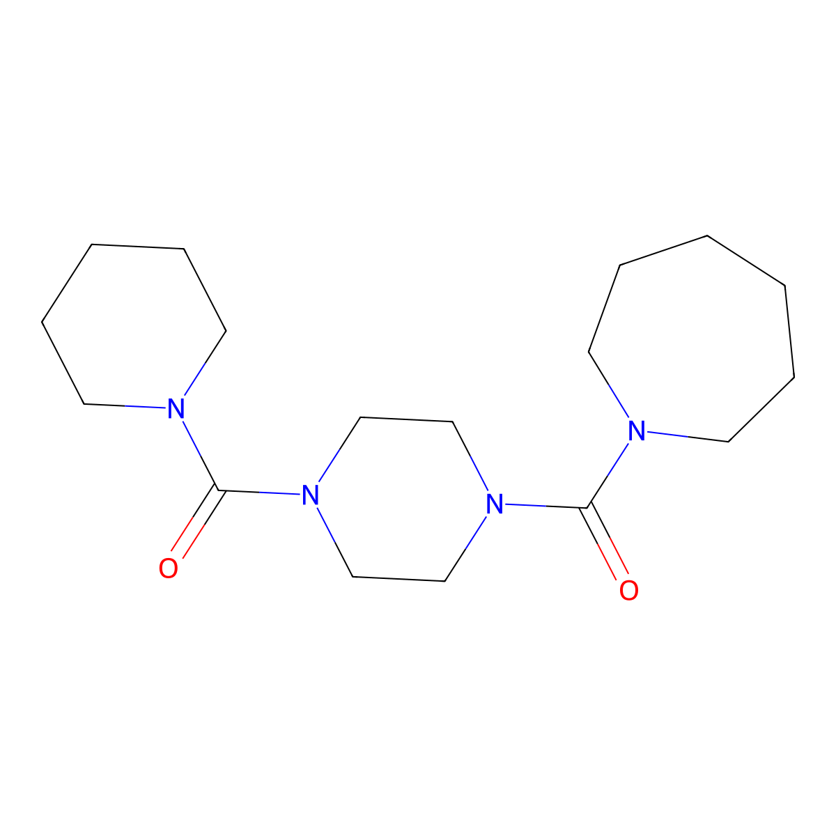 1-{[4-(1-Piperidinylcarbonyl)-1-piperazinyl]carbonyl}azepane molecular structure, CAS 825607-34-9