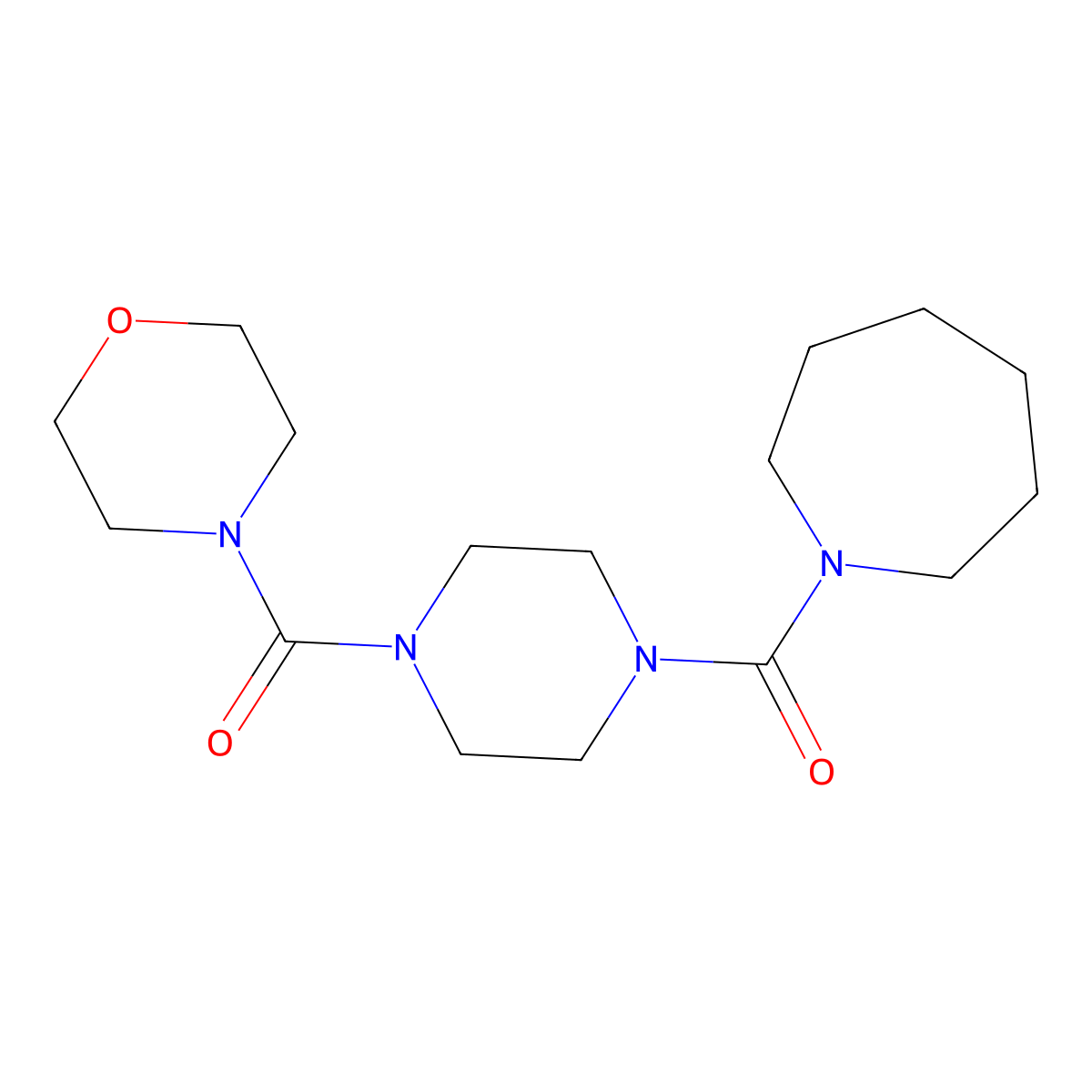 1-{[4-(4-Morpholinylcarbonyl)-1-piperazinyl]carbonyl}azepane molecular structure, CAS 825607-35-0