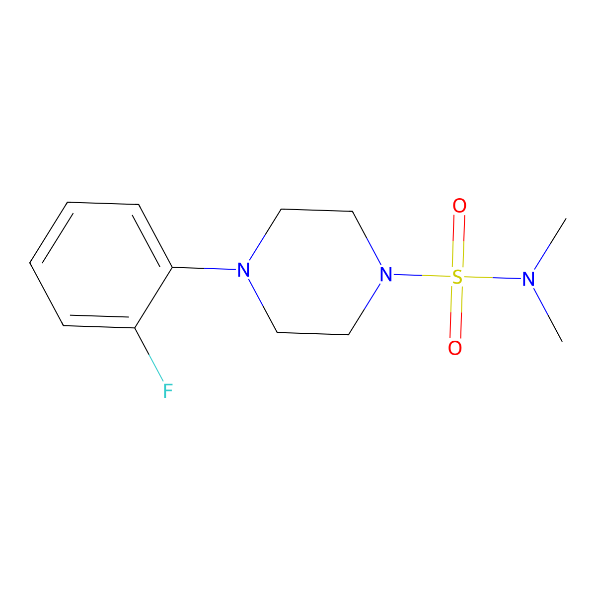 4-(2-fluorophenyl)-N,N-dimethyl-1-piperazinesulfonamide molecular structure, CAS 825607-37-2