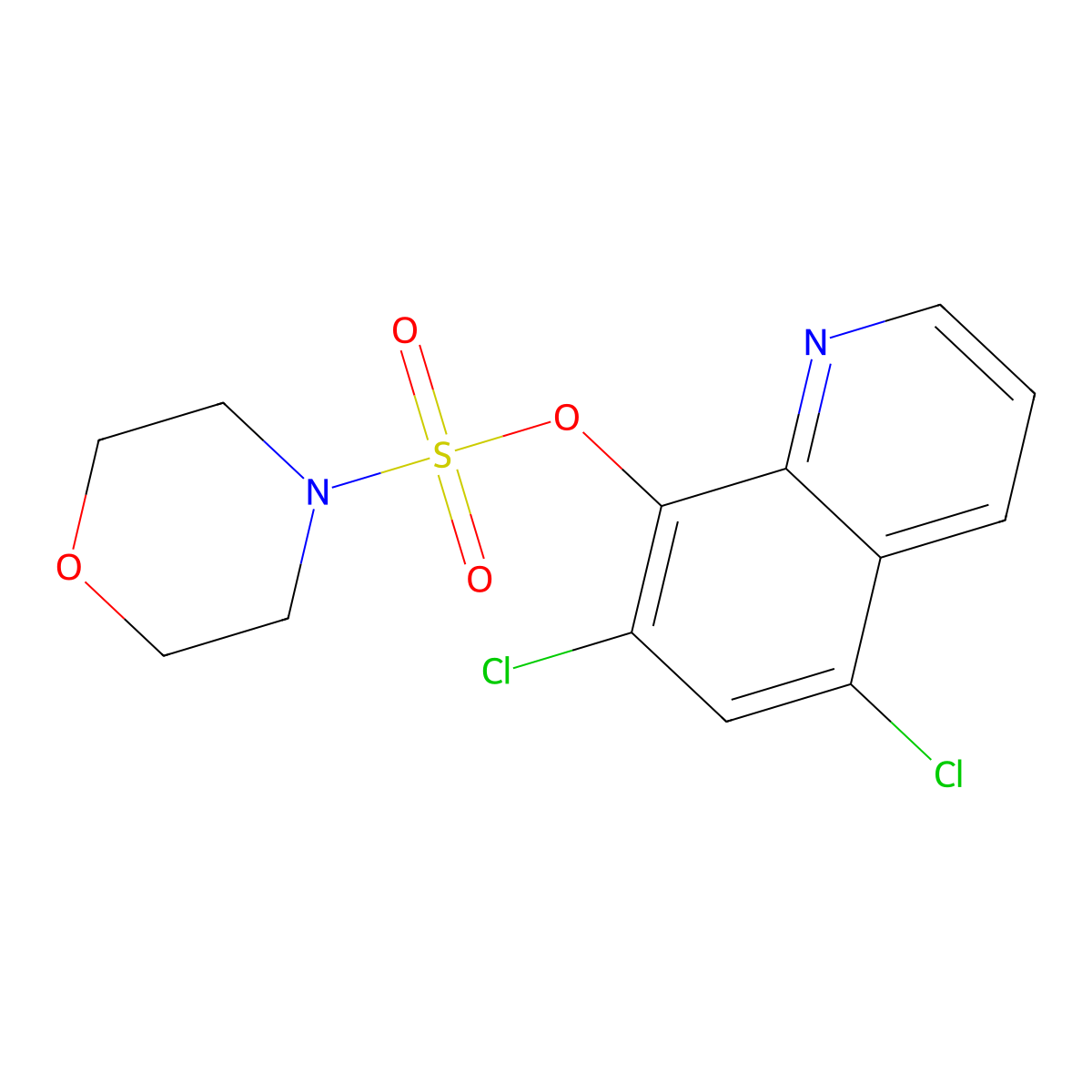 (5,7-Dichloroquinolin-8-yl) morpholine-4-sulfonate molecular structure, CAS 825607-45-2