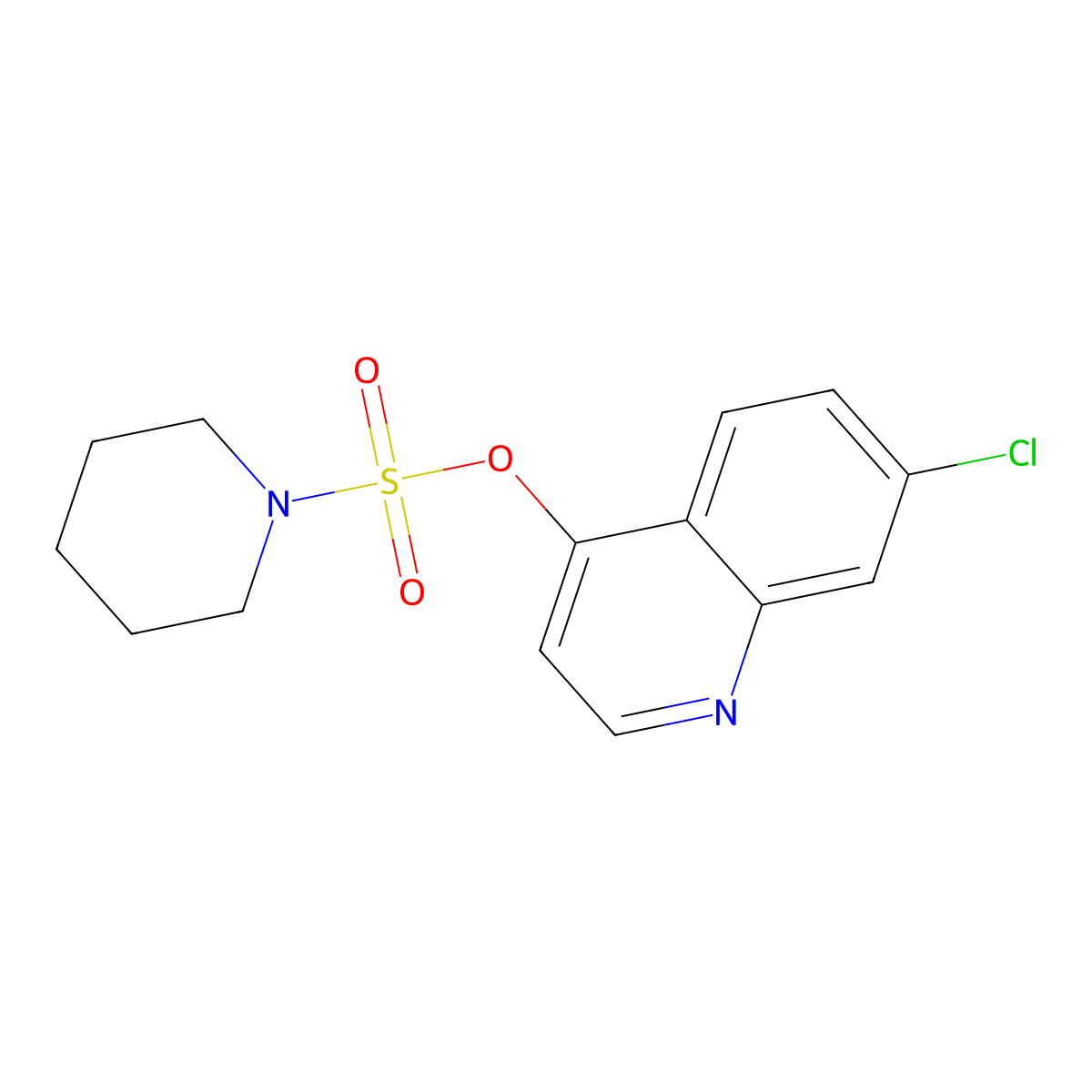 7-Chloroquinolin-4-yl piperidine-1-sulfonate molecular structure, CAS 825607-49-6