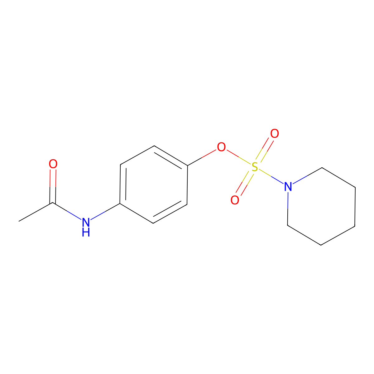 4-Acetamidophenyl piperidine-1-sulfonate molecular structure, CAS 825607-52-1