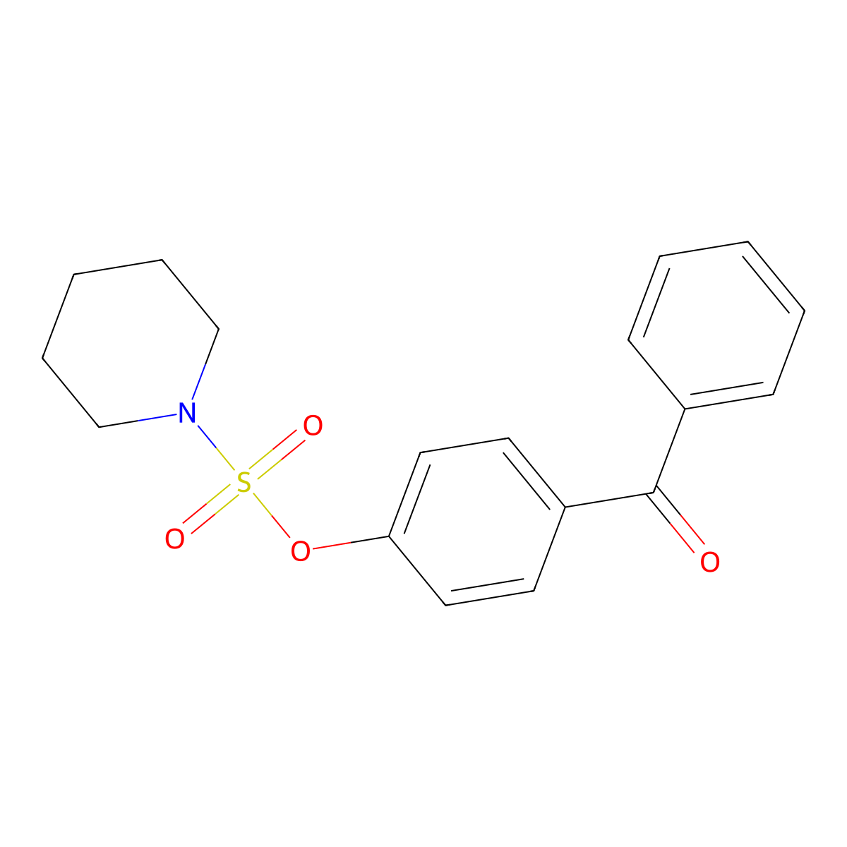4-Benzoylphenyl piperidine-1-sulfonate molecular structure, CAS 825607-55-4