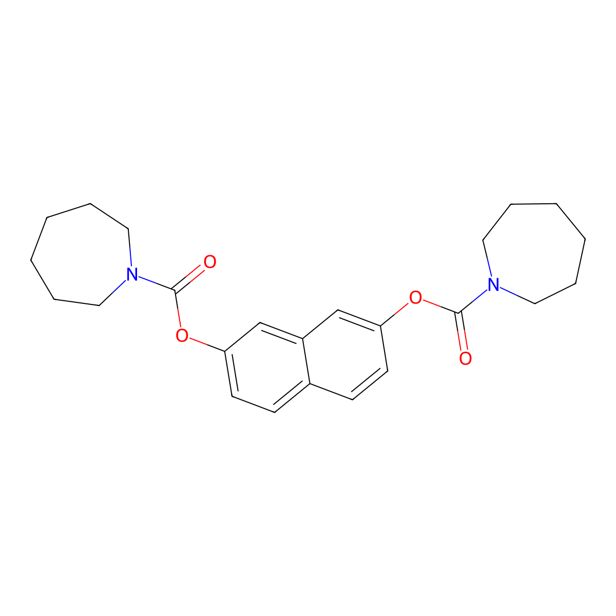 7-[(1-Azepanylcarbonyl)oxy]-2-naphthyl 1-azepanecarboxylate molecular structure, CAS 825607-57-6