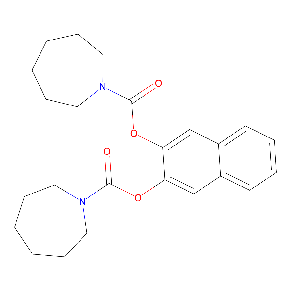 3-[(1-Azepanylcarbonyl)oxy]-2-naphthyl 1-azepanecarboxylate molecular structure, CAS 825607-61-2