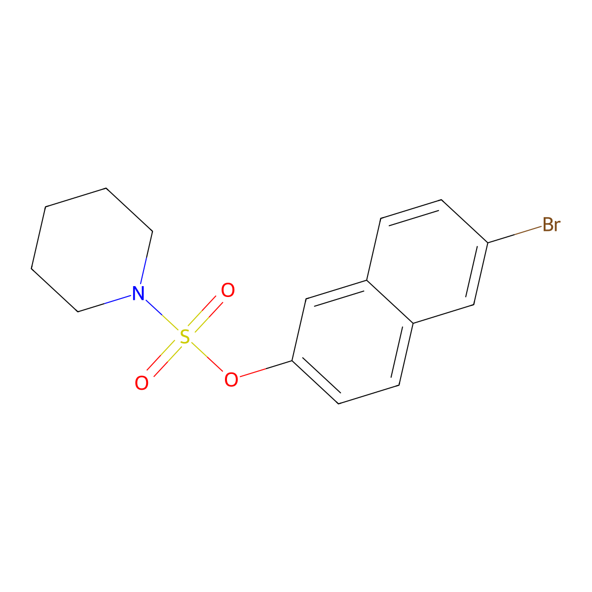 (6-Bromonaphthalen-2-yl) piperidine-1-sulfonate molecular structure, CAS 825607-63-4