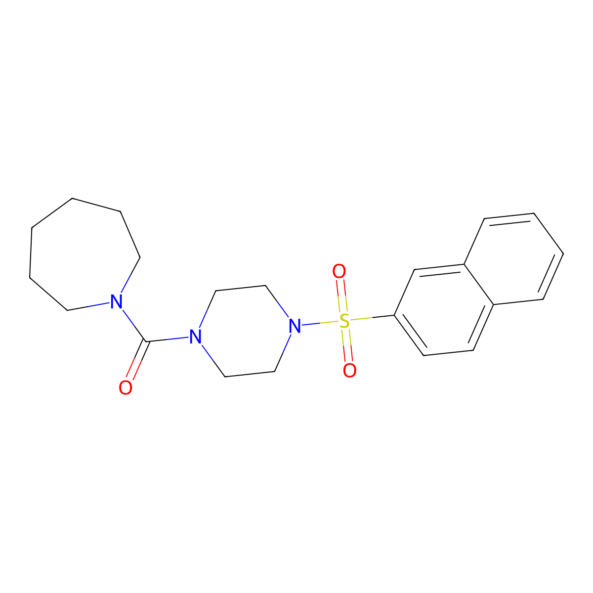 1-{[4-(2-Naphthylsulfonyl)-1-piperazinyl]carbonyl}azepane molecular structure, CAS 825607-69-0
