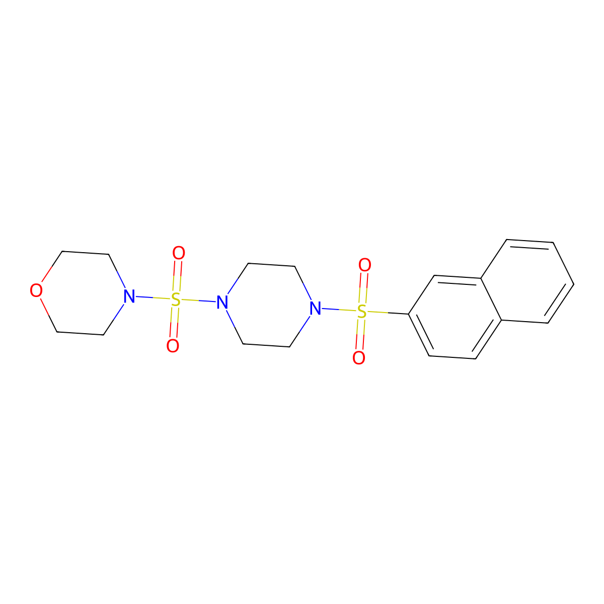 4-{[4-(2-Naphthylsulfonyl)-1-piperazinyl]sulfonyl}morpholine molecular structure, CAS 825607-74-7