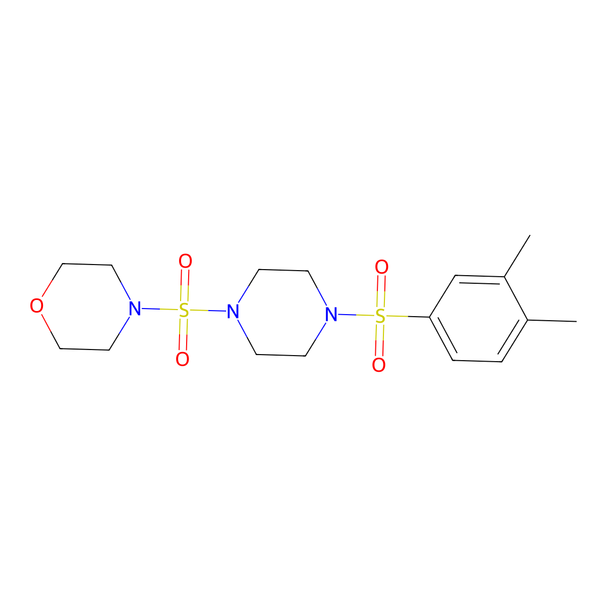 4-({4-[(3,4-Dimethylphenyl)sulfonyl]-1-piperazinyl}sulfonyl)morpholine molecular structure, CAS 825607-75-8