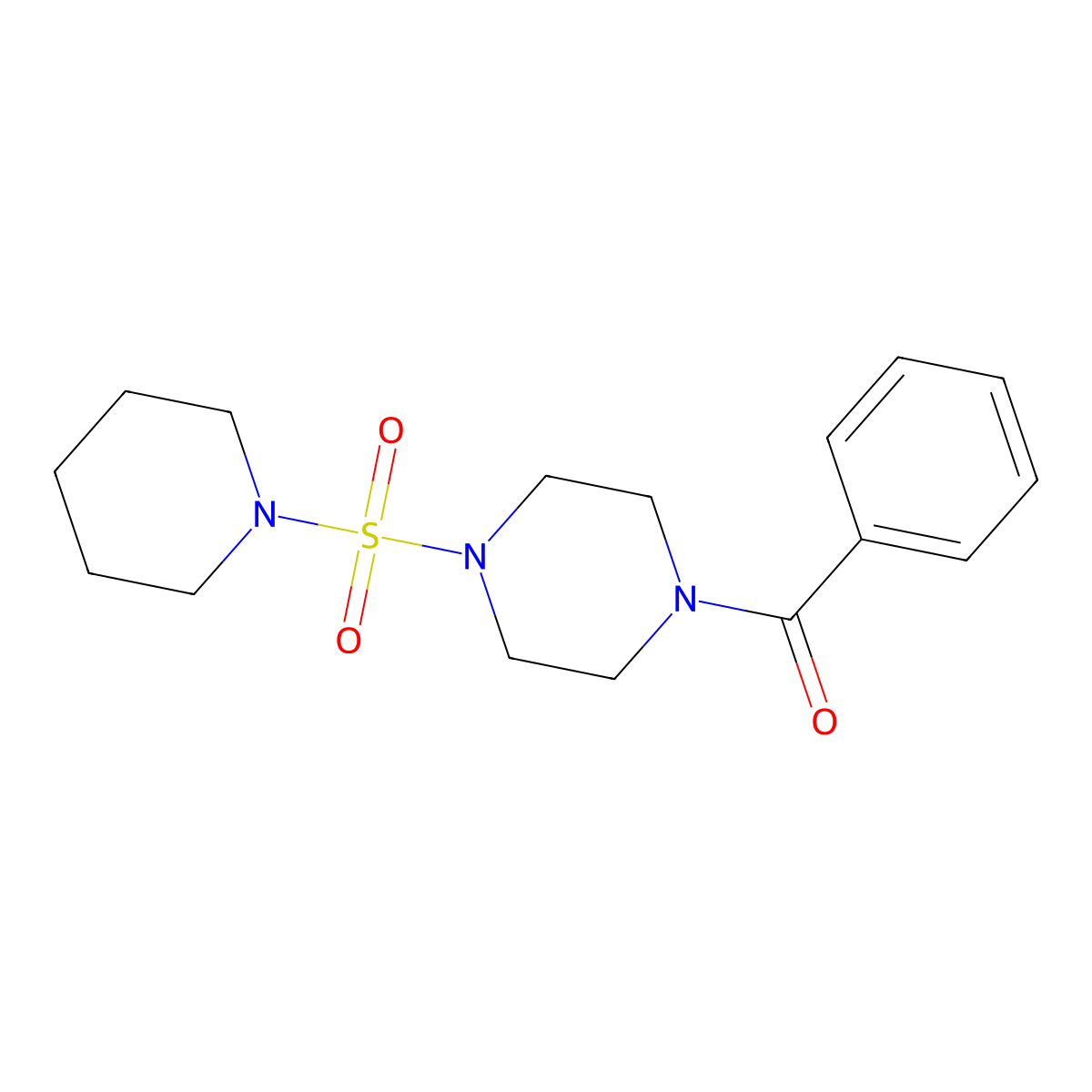 1-Benzoyl-4-(1-piperidinylsulfonyl)piperazine molecular structure, CAS 825607-81-6