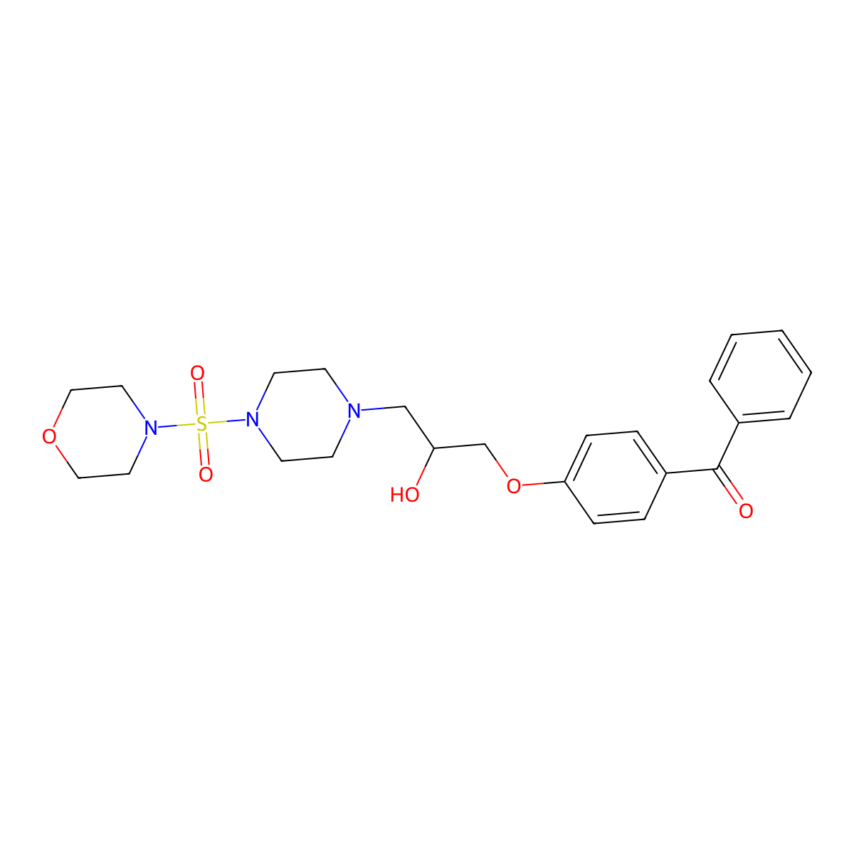(4-(2-Hydroxy-3-(4-(morpholinosulfonyl)piperazin-1-yl)propoxy)phenyl)(phenyl)methanone molecular structure, CAS 825607-86-1