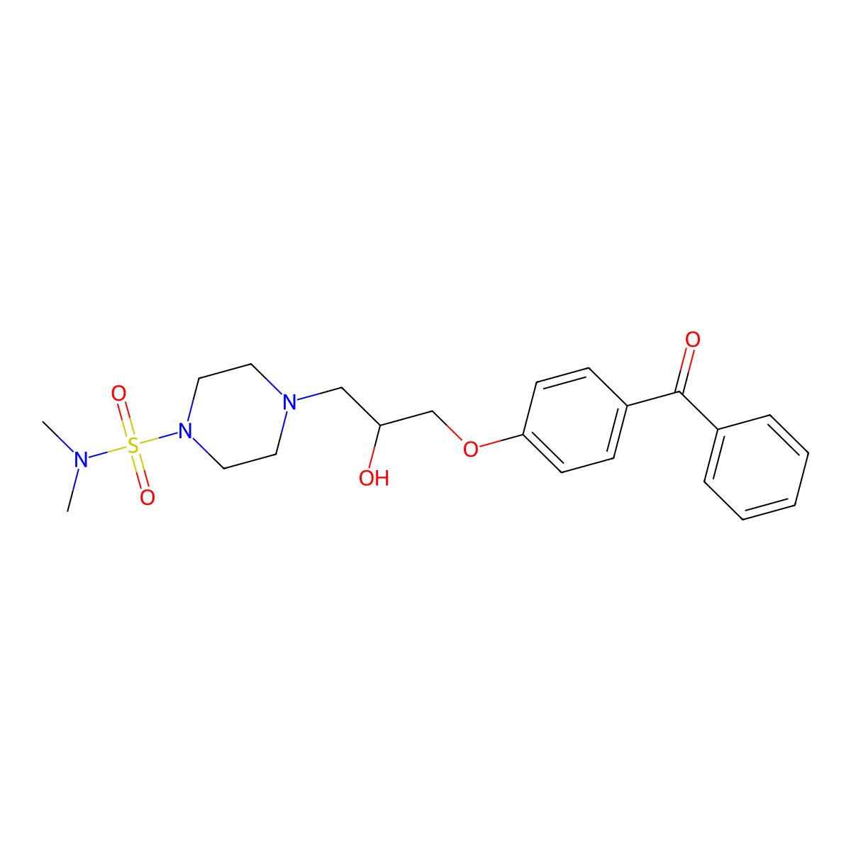 4-[3-(4-benzoylphenoxy)-2-hydroxypropyl]-N,N-dimethyl-1-piperazinesulfonamide molecular structure, CAS 825607-88-3
