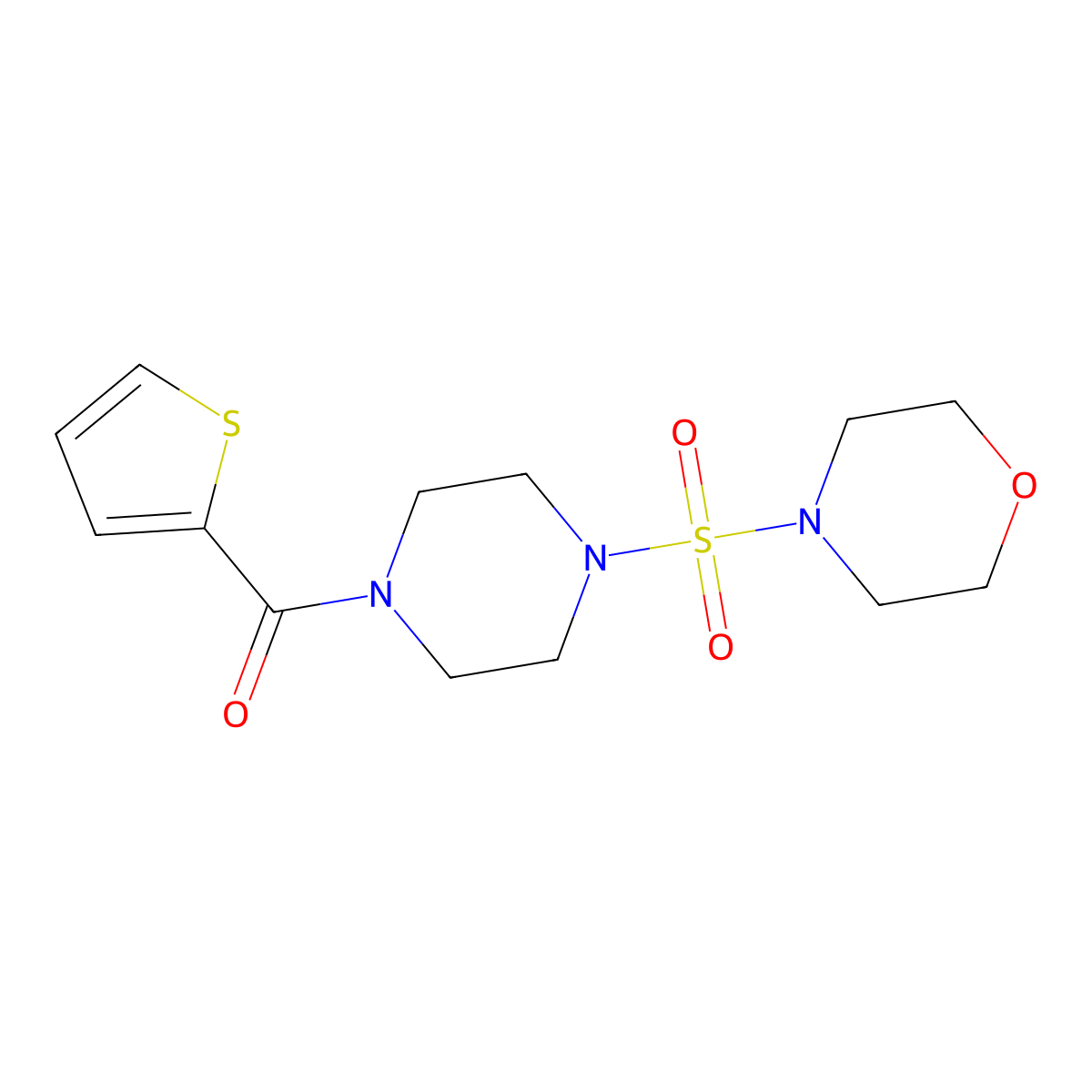 (4-(Morpholinosulfonyl)piperazin-1-yl)(thiophen-2-yl)methanone molecular structure, CAS 825607-96-3