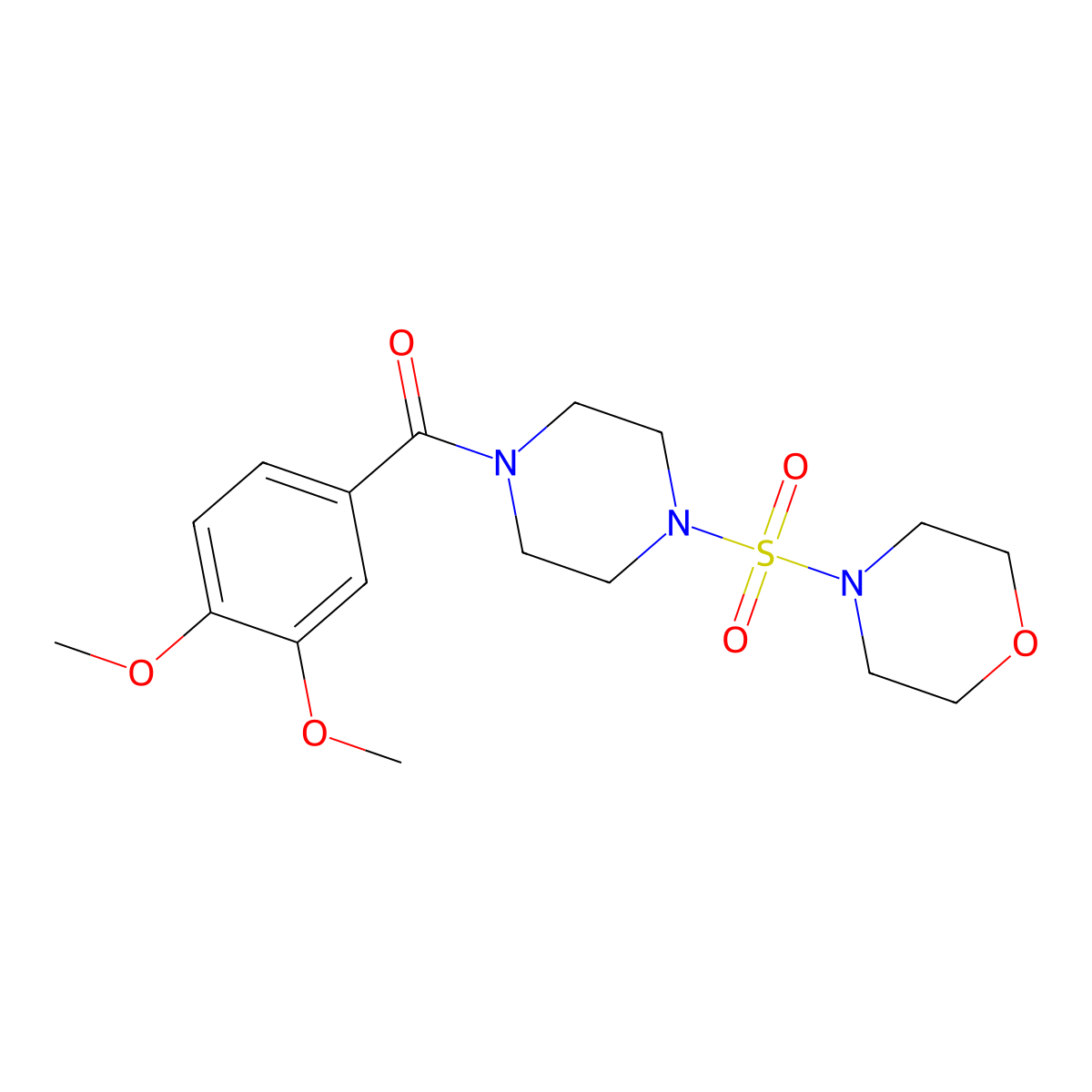 4-{[4-(3,4-Dimethoxybenzoyl)-1-piperazinyl]sulfonyl}morpholine molecular structure, CAS 825607-99-6