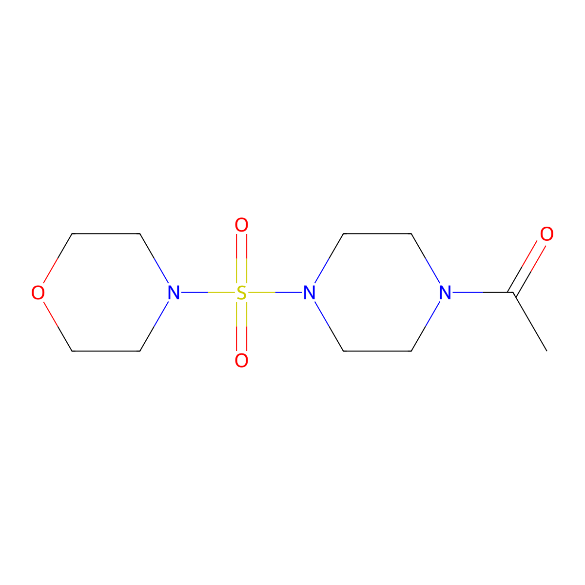 1-Acetyl-4-(morpholin-4-ylsulfonyl)piperazine molecular structure, CAS 825608-00-2