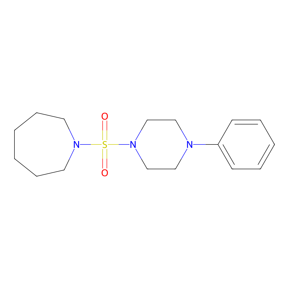 1-(4-Phenylpiperazin-1-yl)sulfonylazepane molecular structure, CAS 825608-08-0