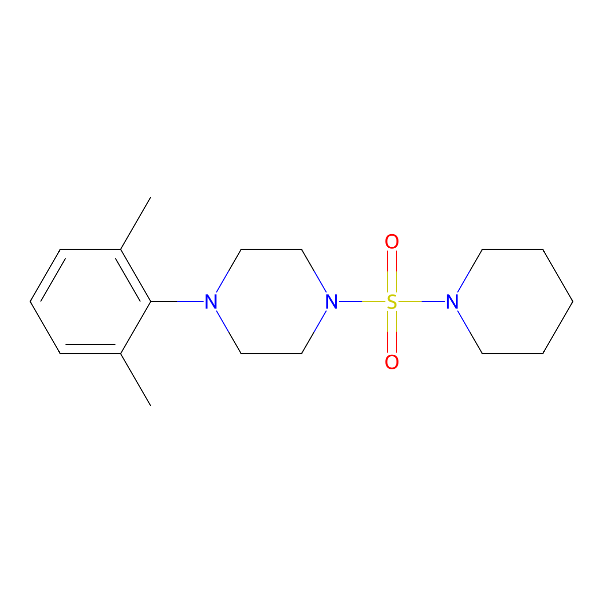 1-(2,6-Dimethylphenyl)-4-(1-piperidinylsulfonyl)piperazine molecular structure, CAS 825608-11-5