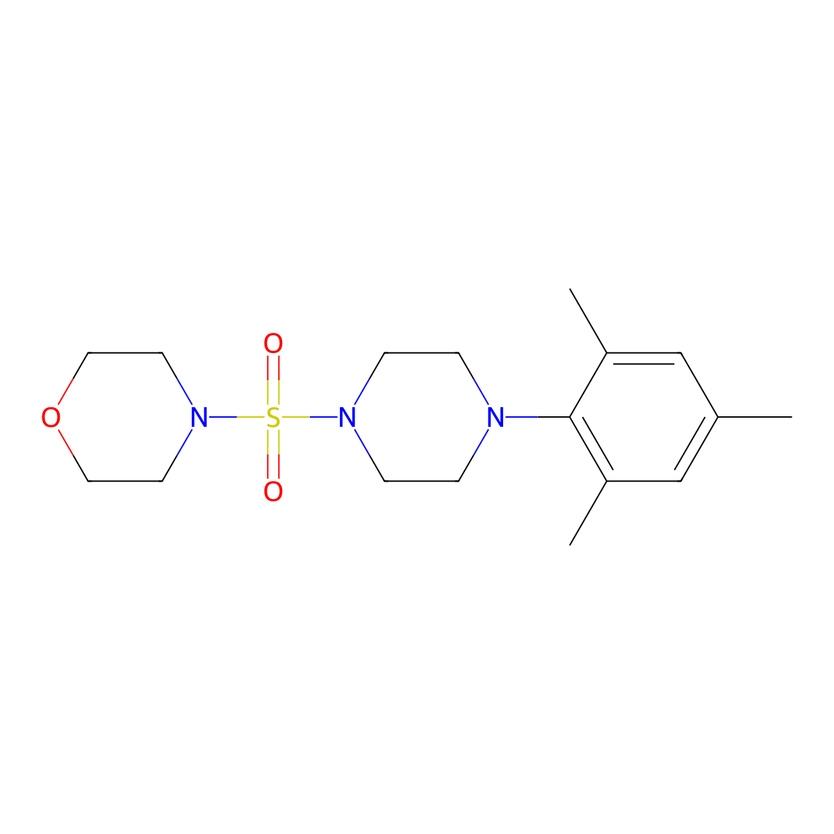 4-((4-Mesitylpiperazin-1-yl)sulfonyl)morpholine molecular structure, CAS 825608-13-7