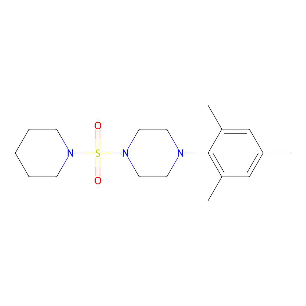 1-Mesityl-4-(1-piperidinylsulfonyl)piperazine molecular structure, CAS 825608-14-8