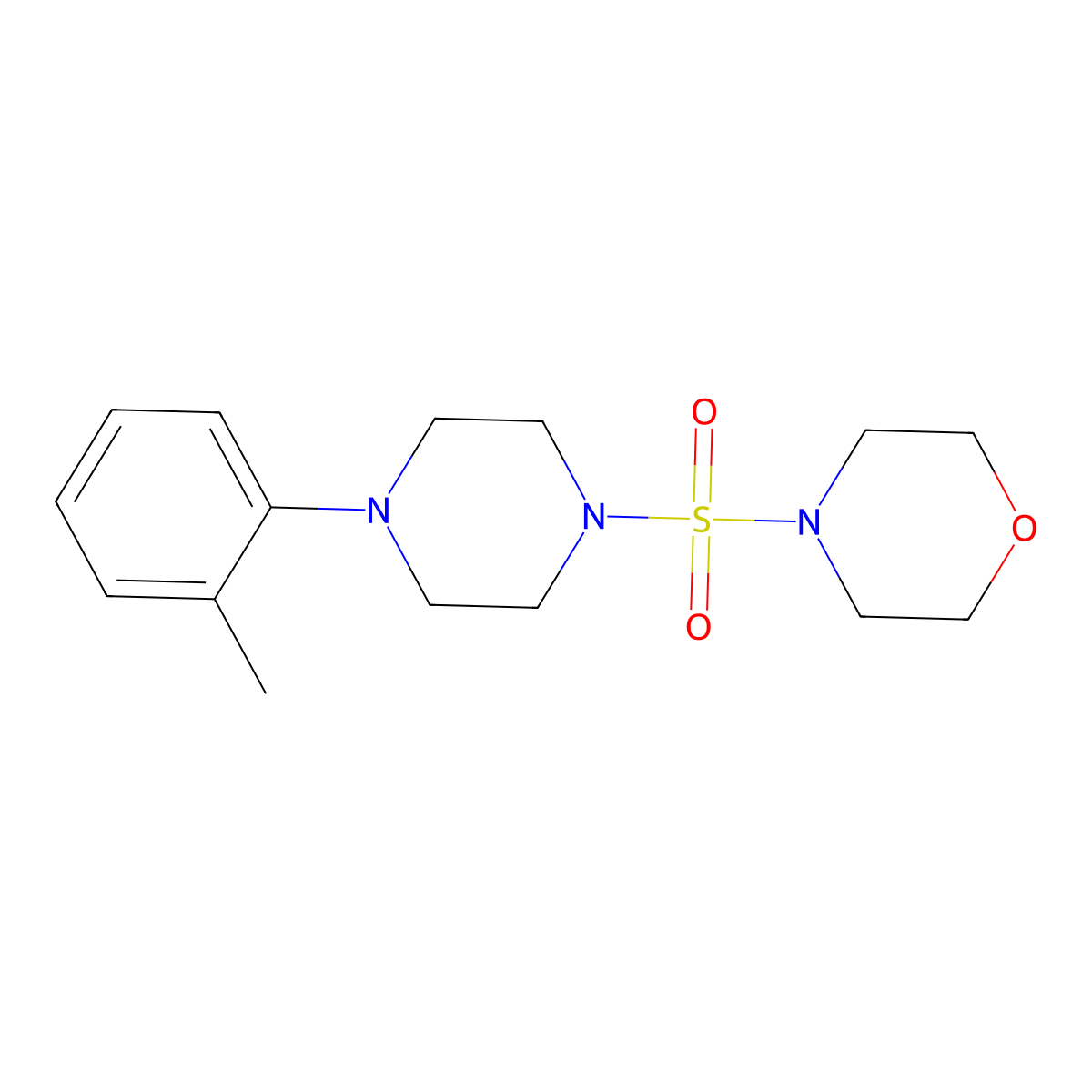 4-{[4-(2-Methylphenyl)piperazin-1-yl]sulfonyl}morpholine molecular structure, CAS 825608-16-0